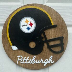 Pittsburgh Steelers Helmet “Raised 3D” Wood Decor Sign Huge/Unique 1ft 2inch NEW